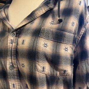 Western Printed Button-Down Flannel Shirt